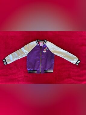 365Kids by Garanimals Girl's Long Sleeve Full Zip Unicorn Print Bomber Jacket 7